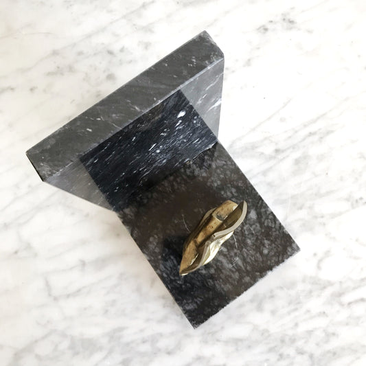 Vintage Marble + Brass Sailboat Bookend