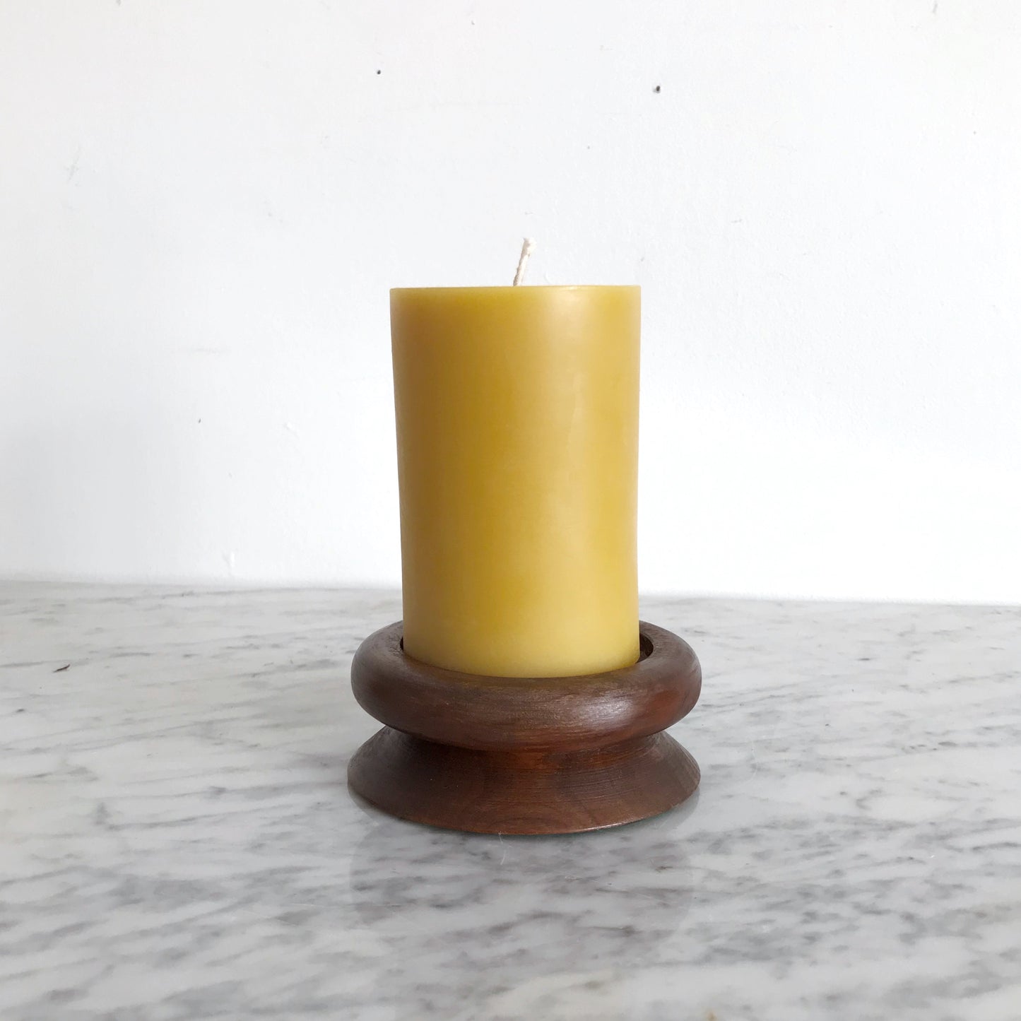 Vintage Wooden Pillar Candle Holder