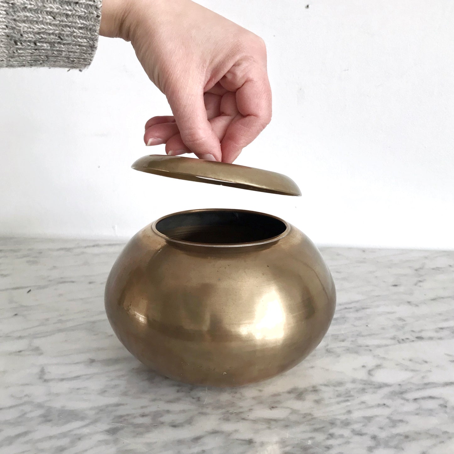 Heavy Vintage Brass Container