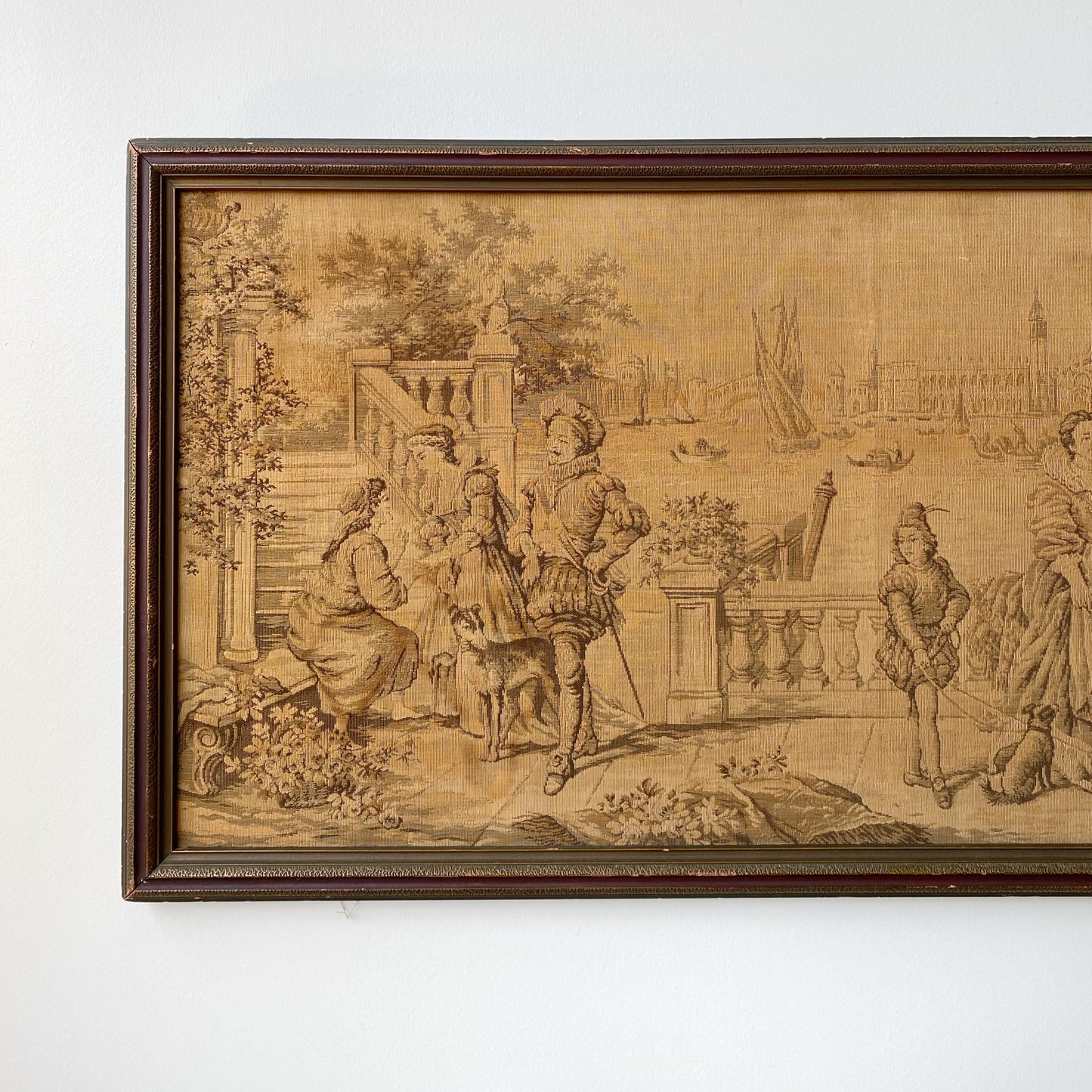 Framed Antique French Tapestry (21.5" x 10")