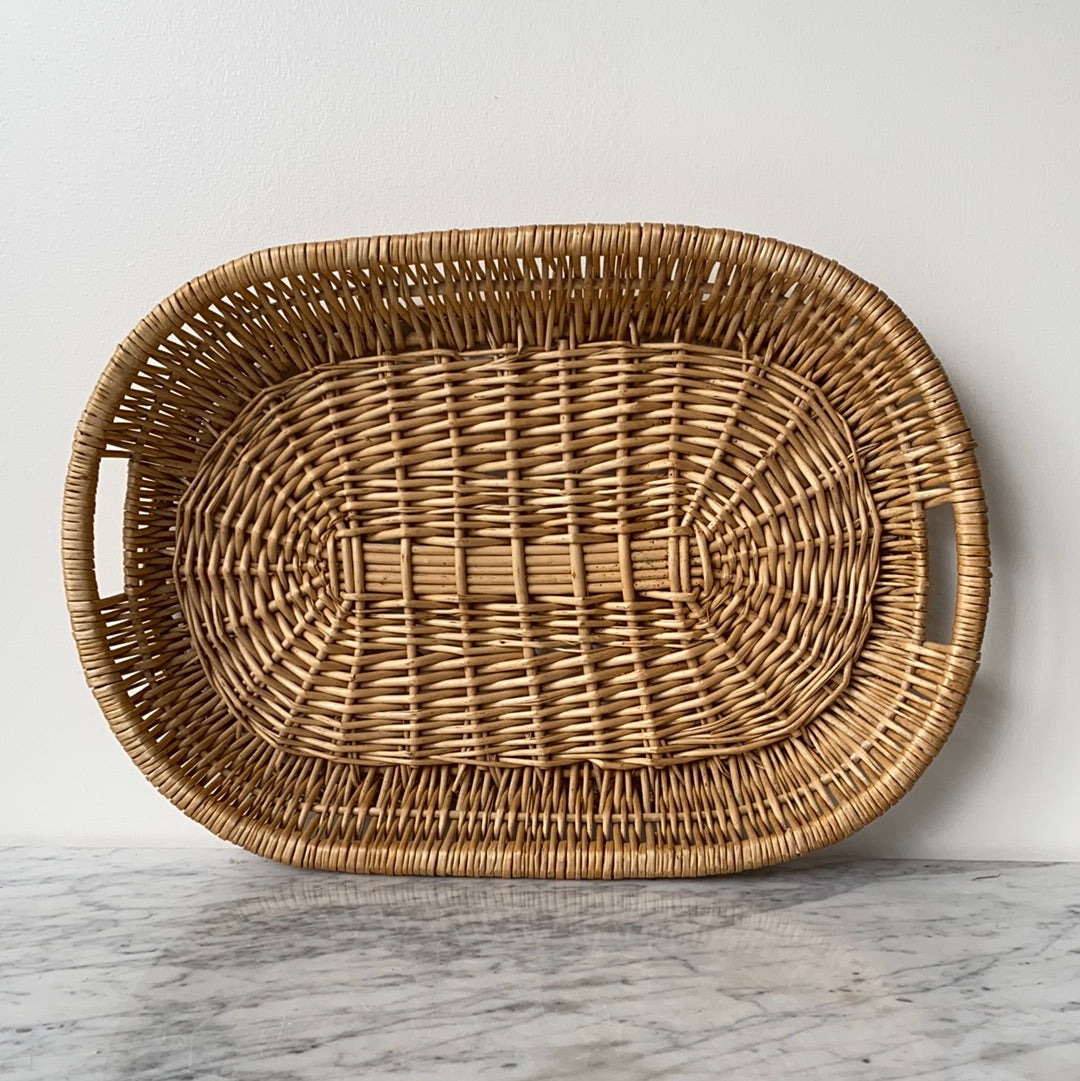 Vintage Woven Wicker Tray