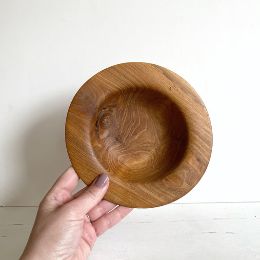 Vintage Sculptural Turned Wood Bowl