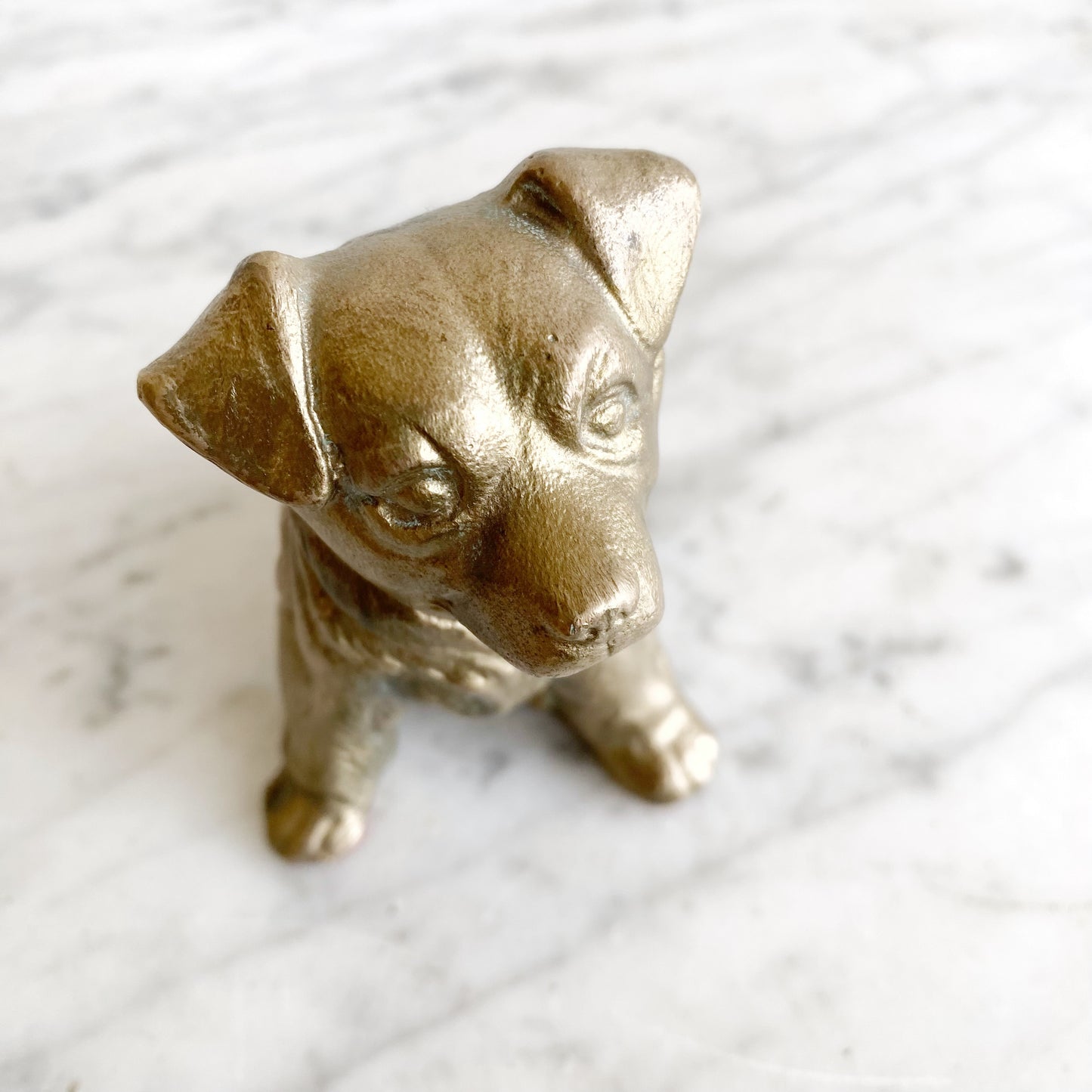 Vintage Bronze Puppy Dog, 4”