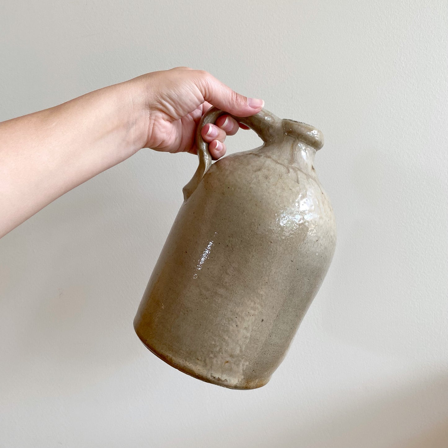 Vintage Stoneware Jug, 9.25”