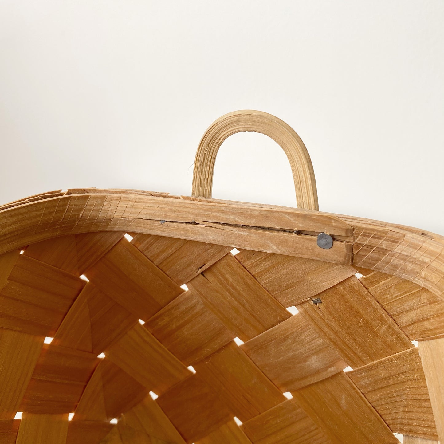 Lovely Woven Wood Wall Basket Organizer