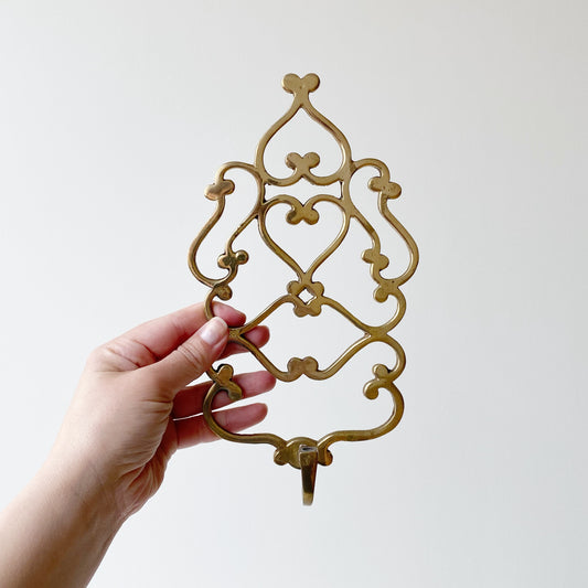 Vintage Decorative Brass Hook / Trivet