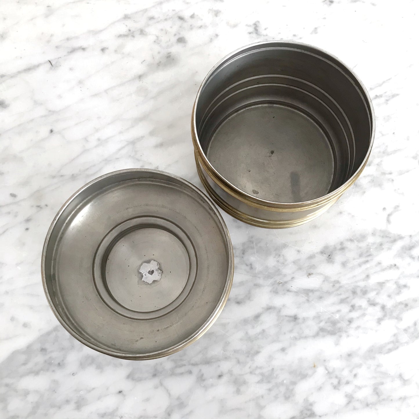 Vintage Brassy Canister with Lid