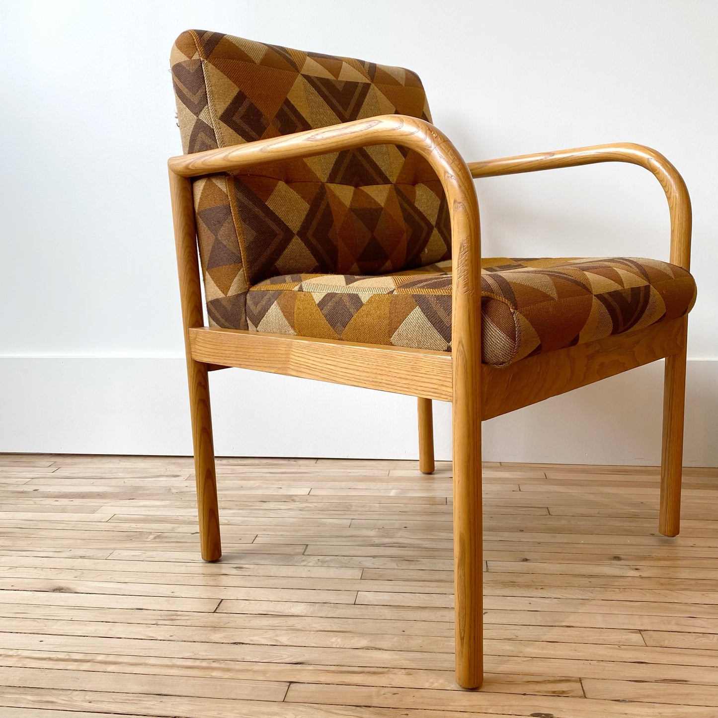 Vintage Postmodern Side Chair with Bentwood Arms