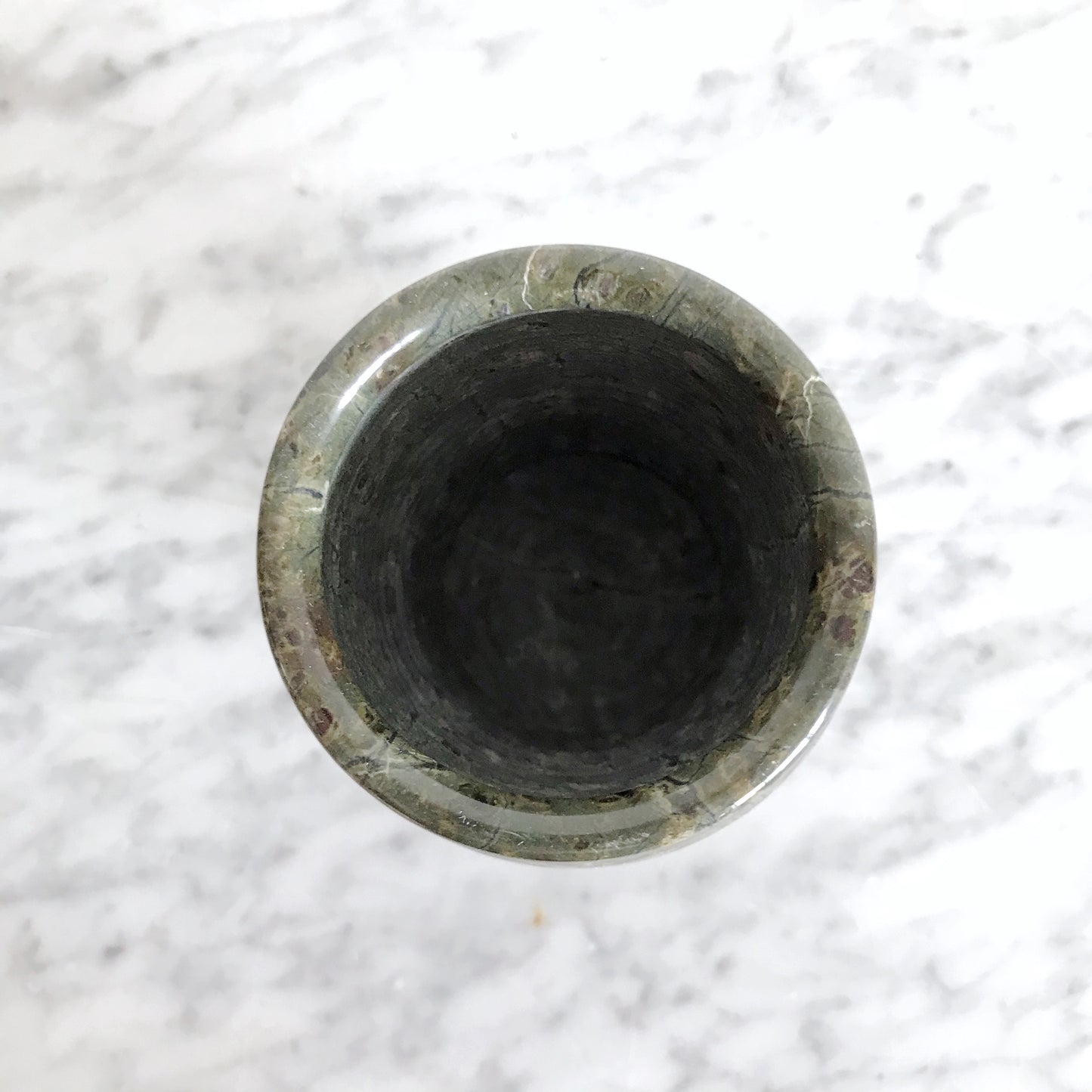 Minimalist Green Fossil Stone Vase
