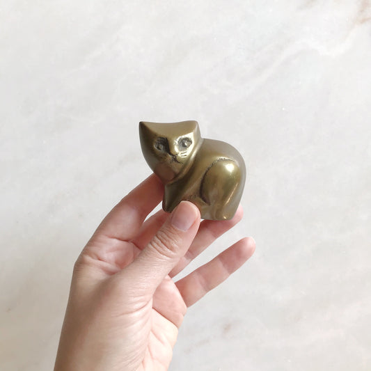Vintage Brass Cat Figure