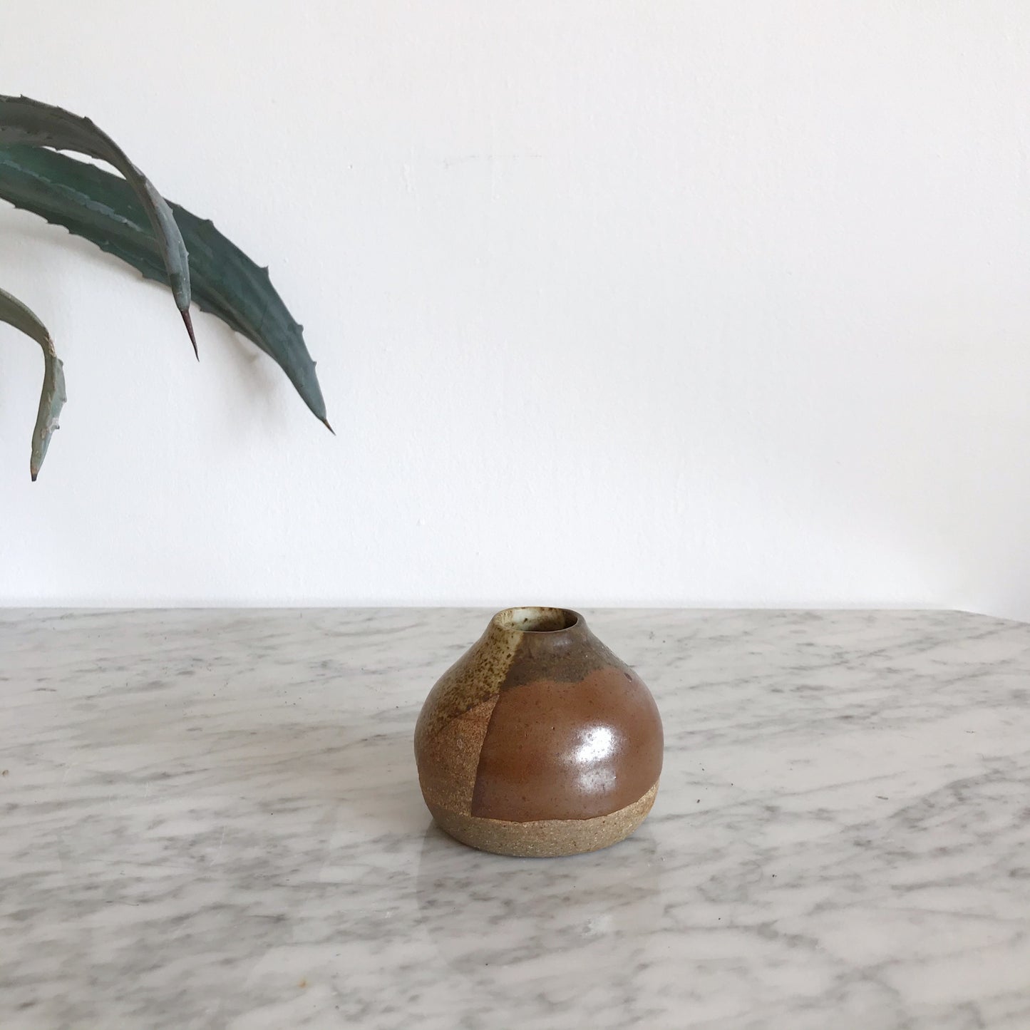 Small Dipped Stoneware Vase, Browns