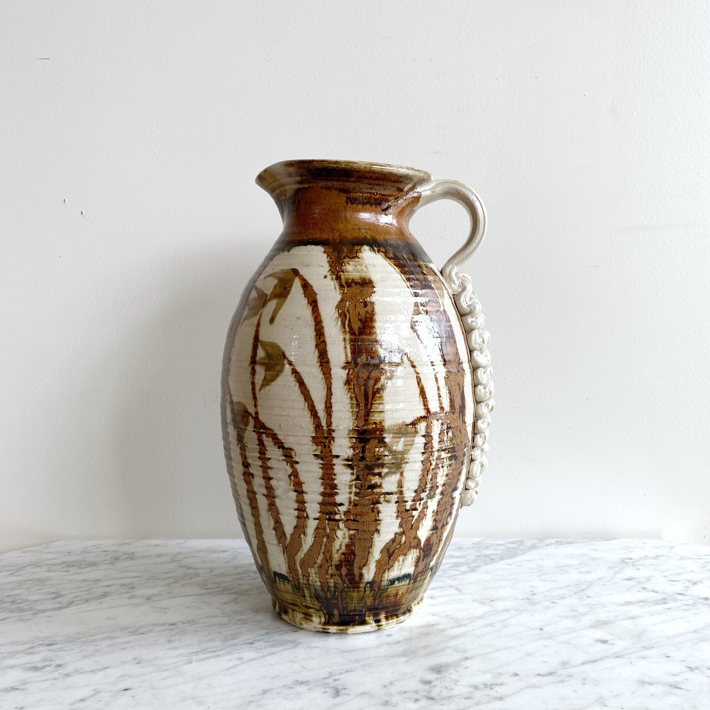 XXL Handcrafted Stoneware Floor Pitcher, 16.5”