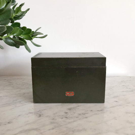 Vintage Green Metal Storage Box