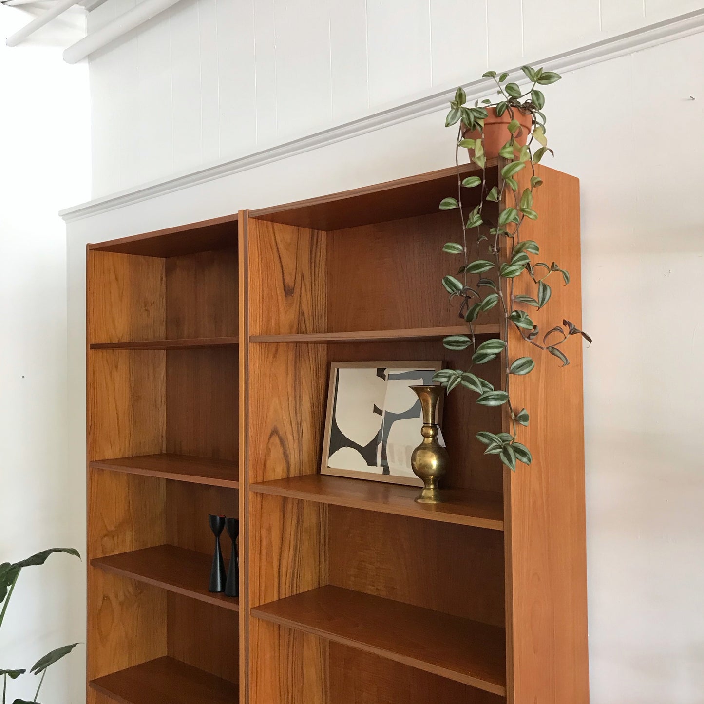 Pair of Tall Teak Bookcases