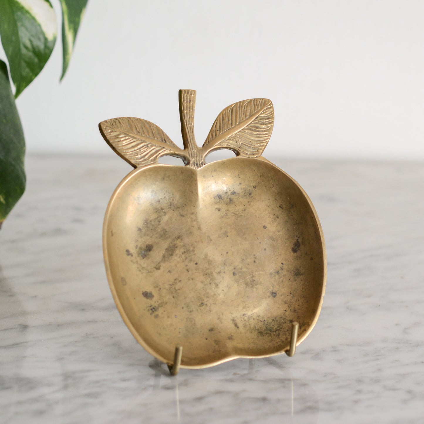 Vintage Brass Apple Dish