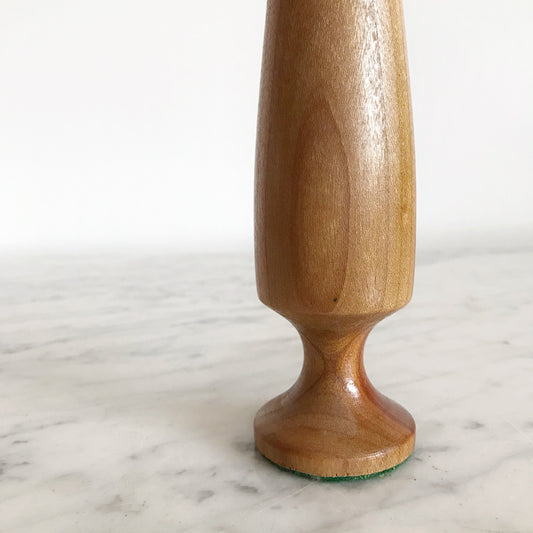 Slender Vintage Turned Wood Bud Vase