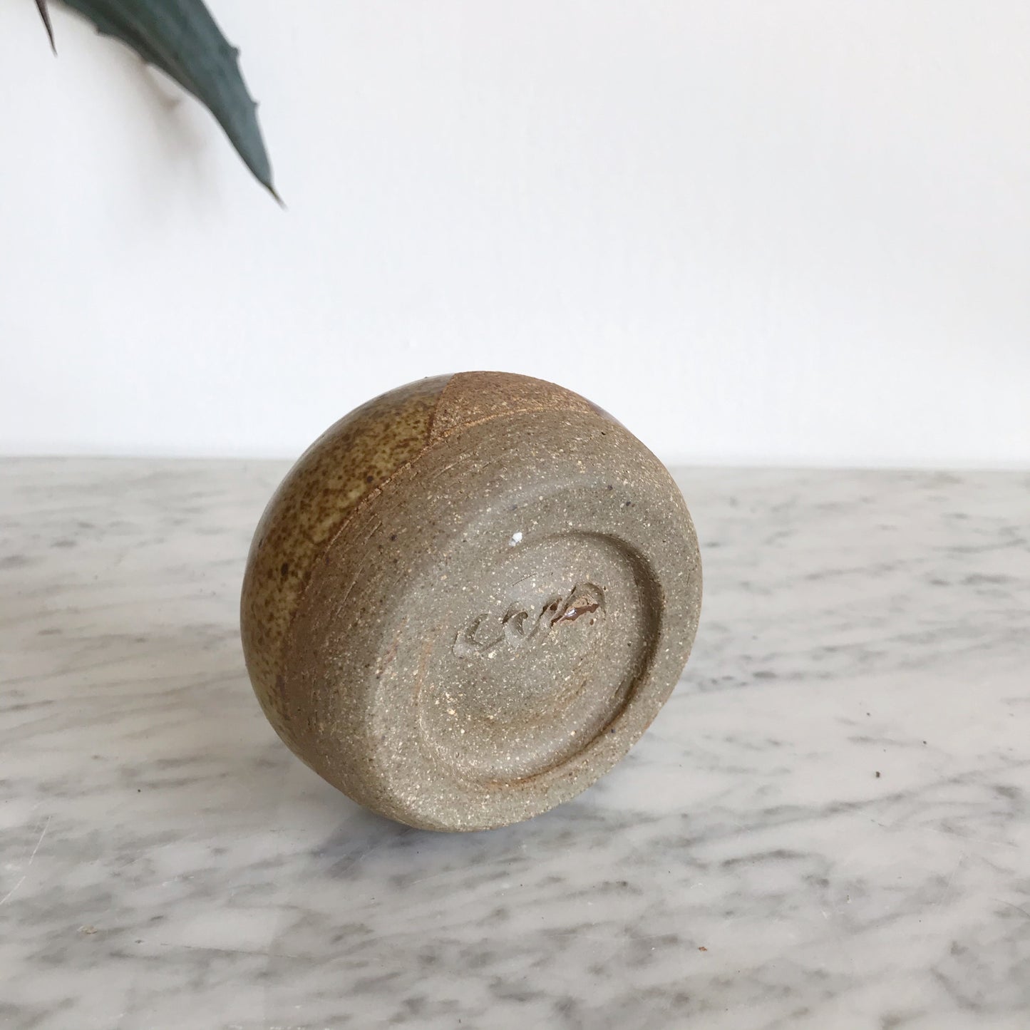 Small Dipped Stoneware Vase, Browns