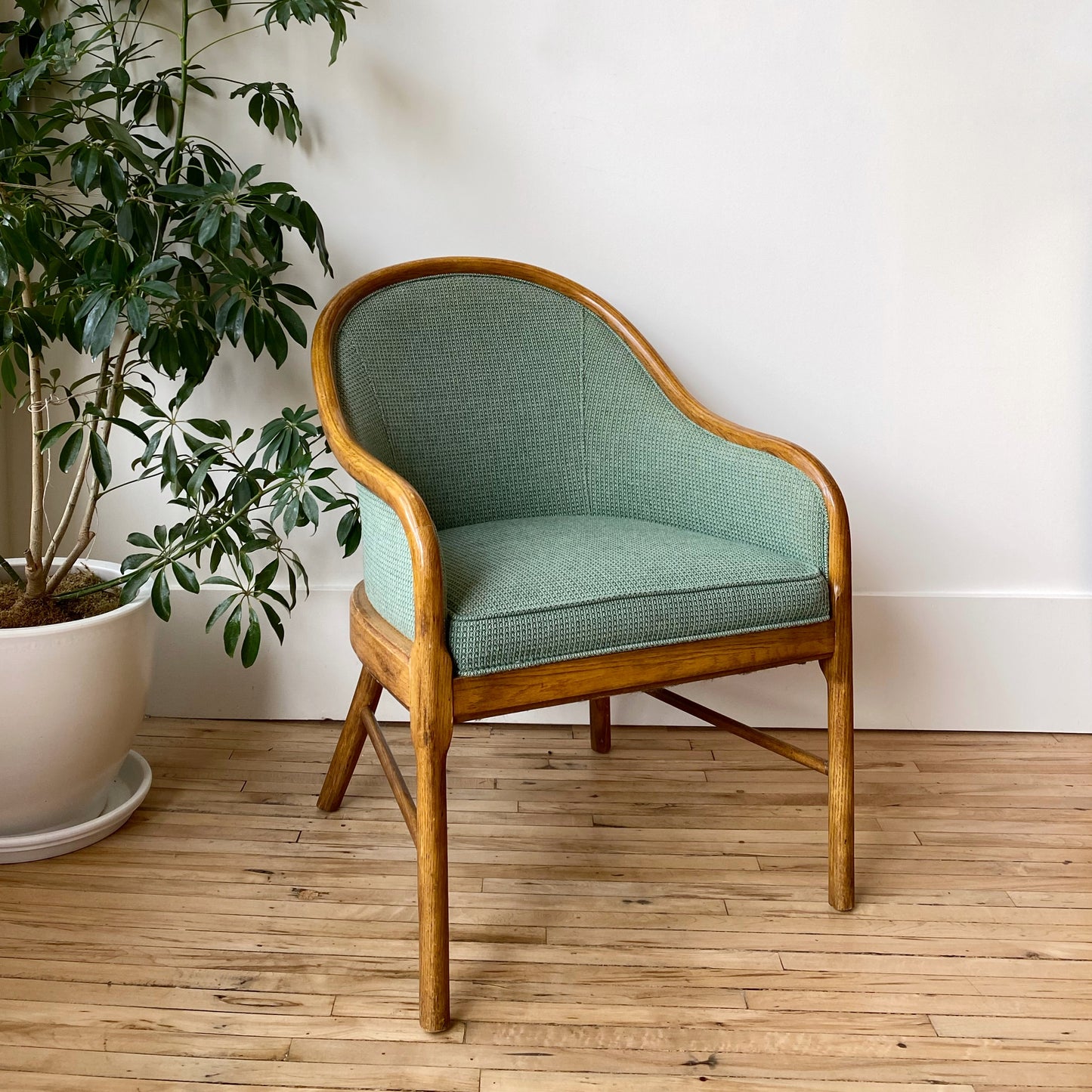 Vintage Green Upholstered Side Chair