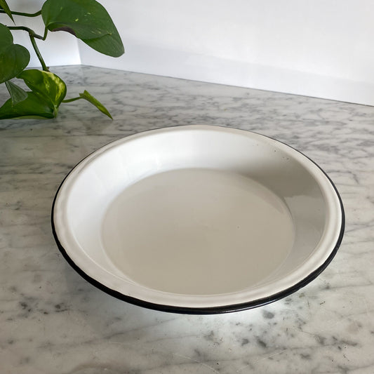 White Enamelware Plate/Bowl