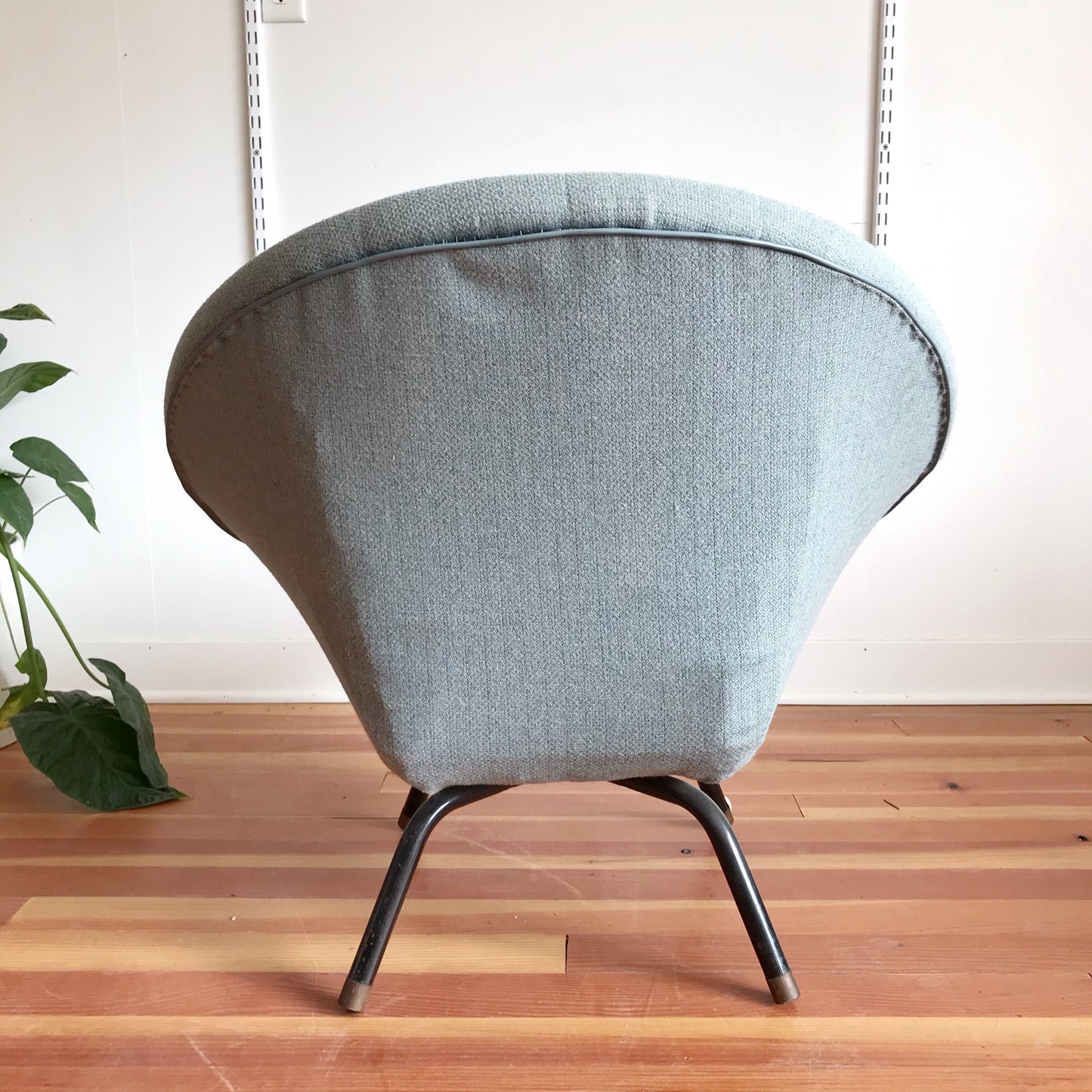 1950's Vintage Upholstered Swivel Hoop Chair