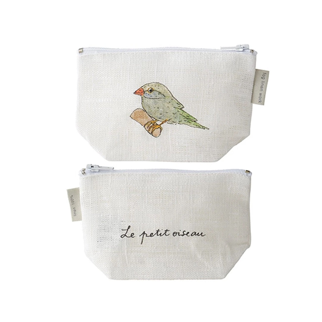 Isabelle Boinot Linen Pouch: Owl or Bird