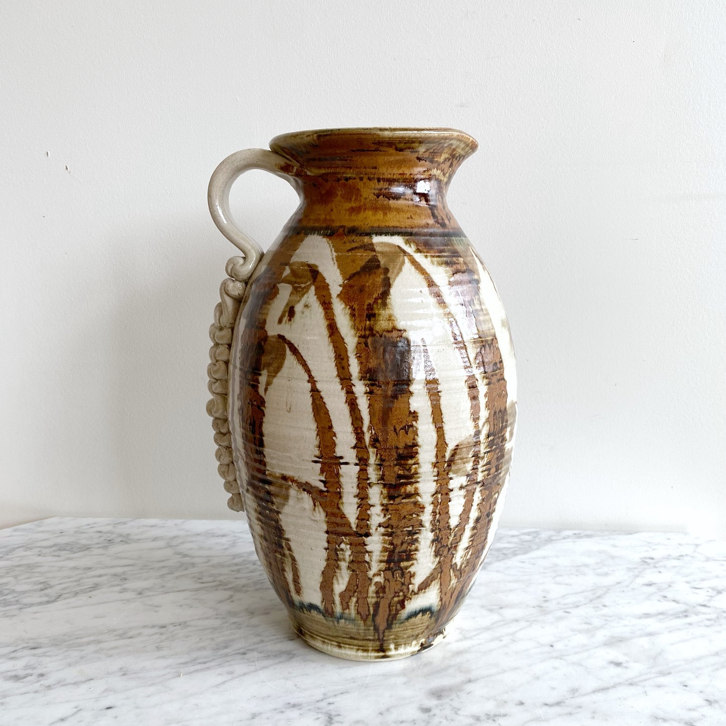 XXL Handcrafted Stoneware Floor Pitcher, 16.5”