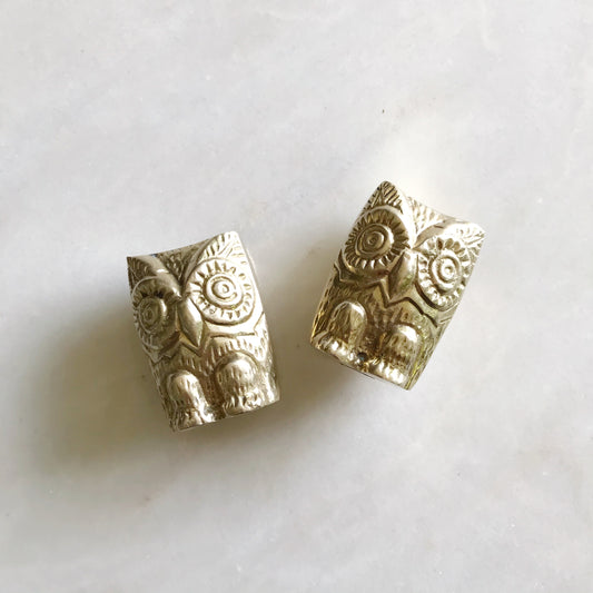 Vintage Brass Owl Twins