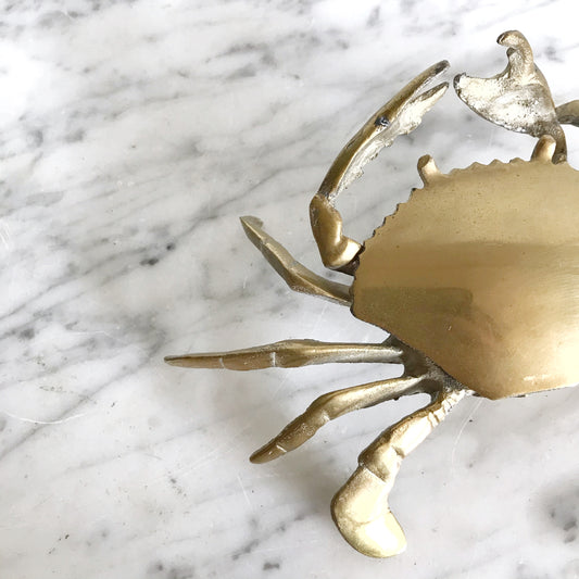 Vintage Brass Crab Trinket Box