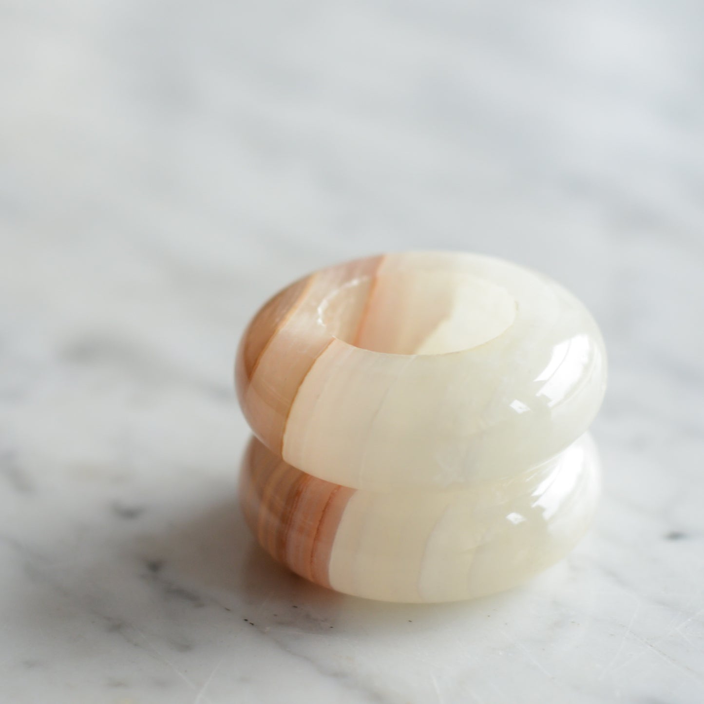 Pair of Vintage Onyx Marble Napkin Rings