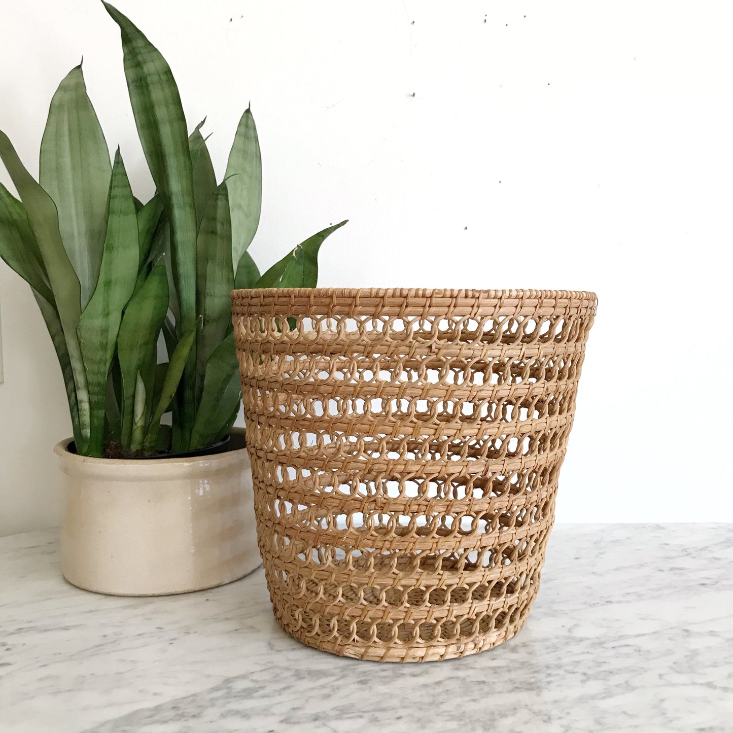 Vintage Loopy Wicker Basket