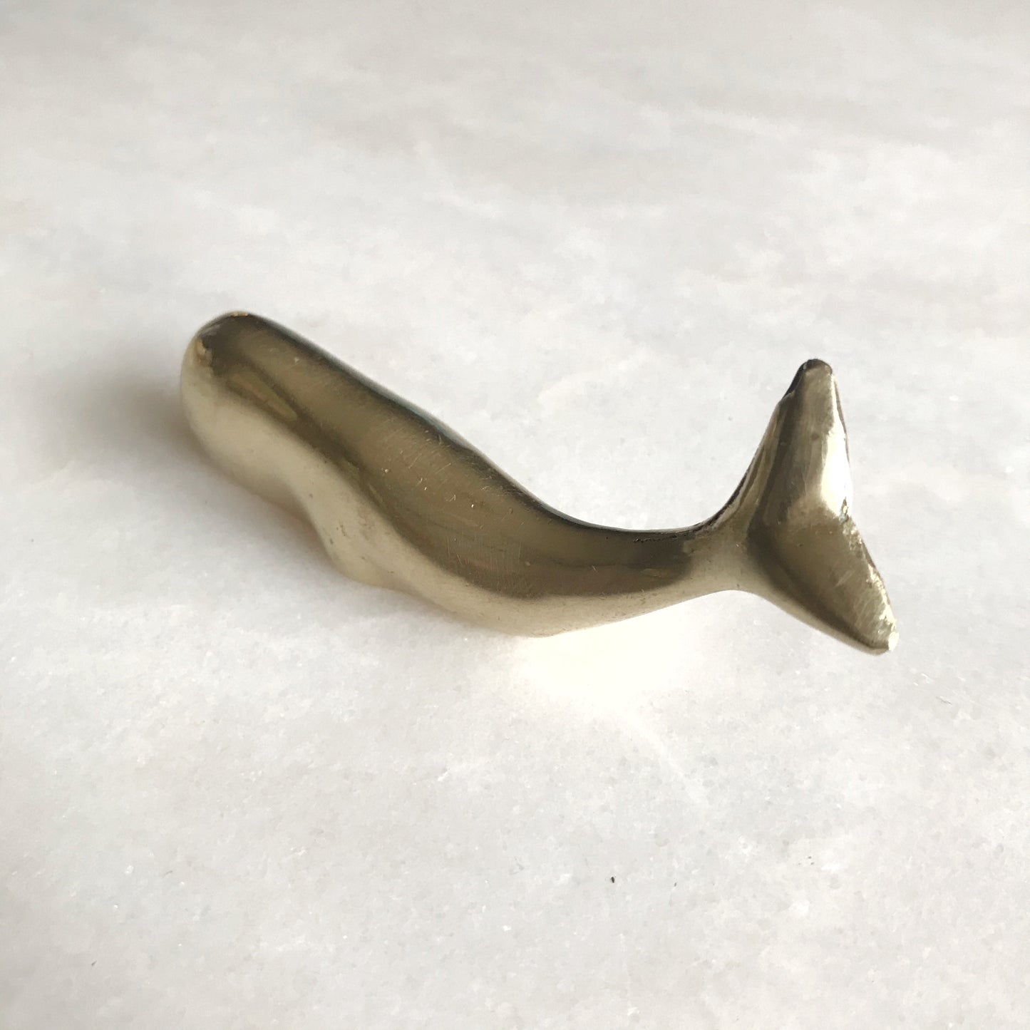 Petite Vintage Solid Brass Whale