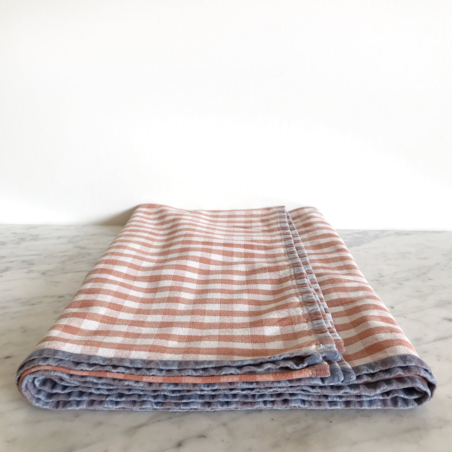 Cotton Tablecloth, Rust + White Check