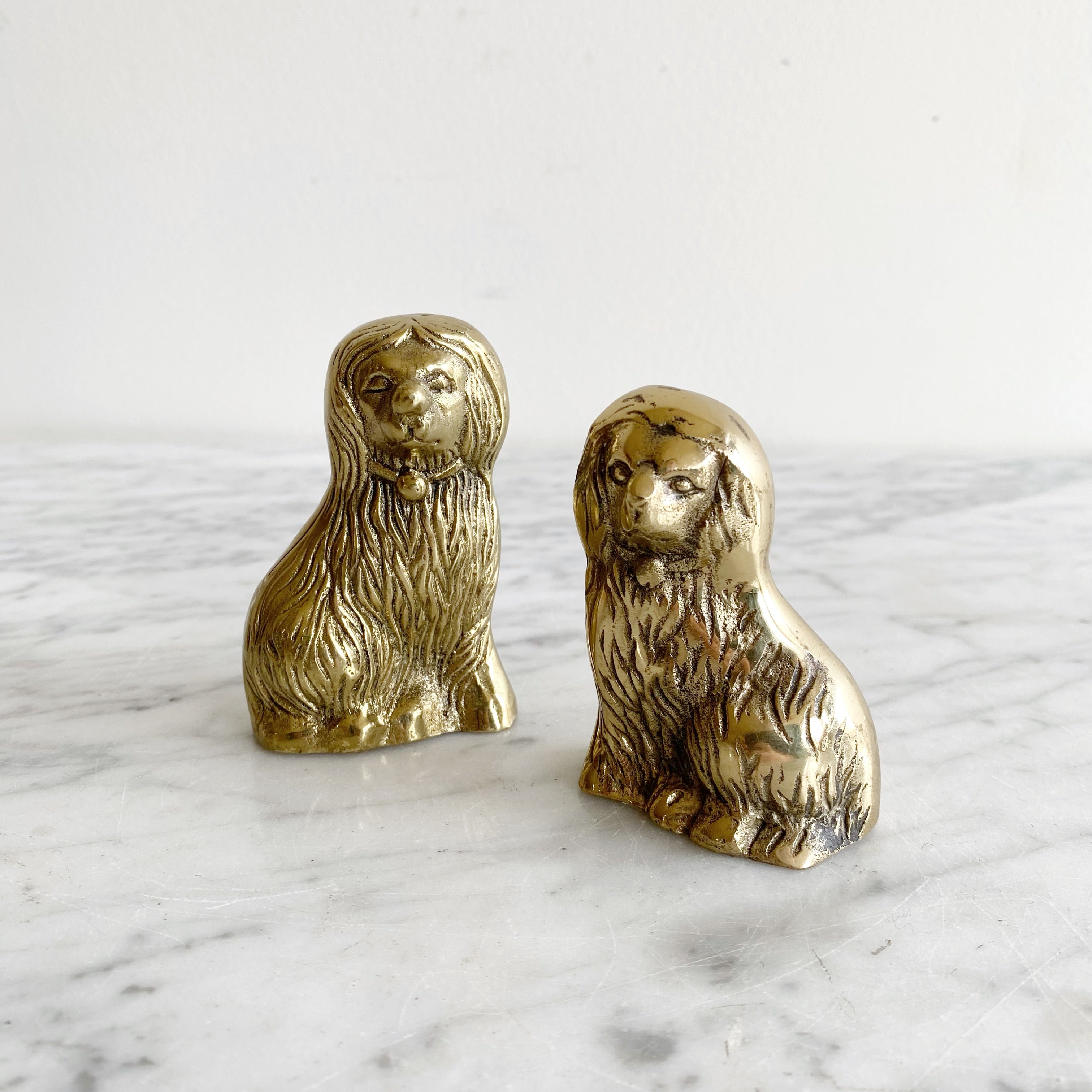 Pair of Vintage Brass Staffordshire Dog Figurines – HAUS THEORY
