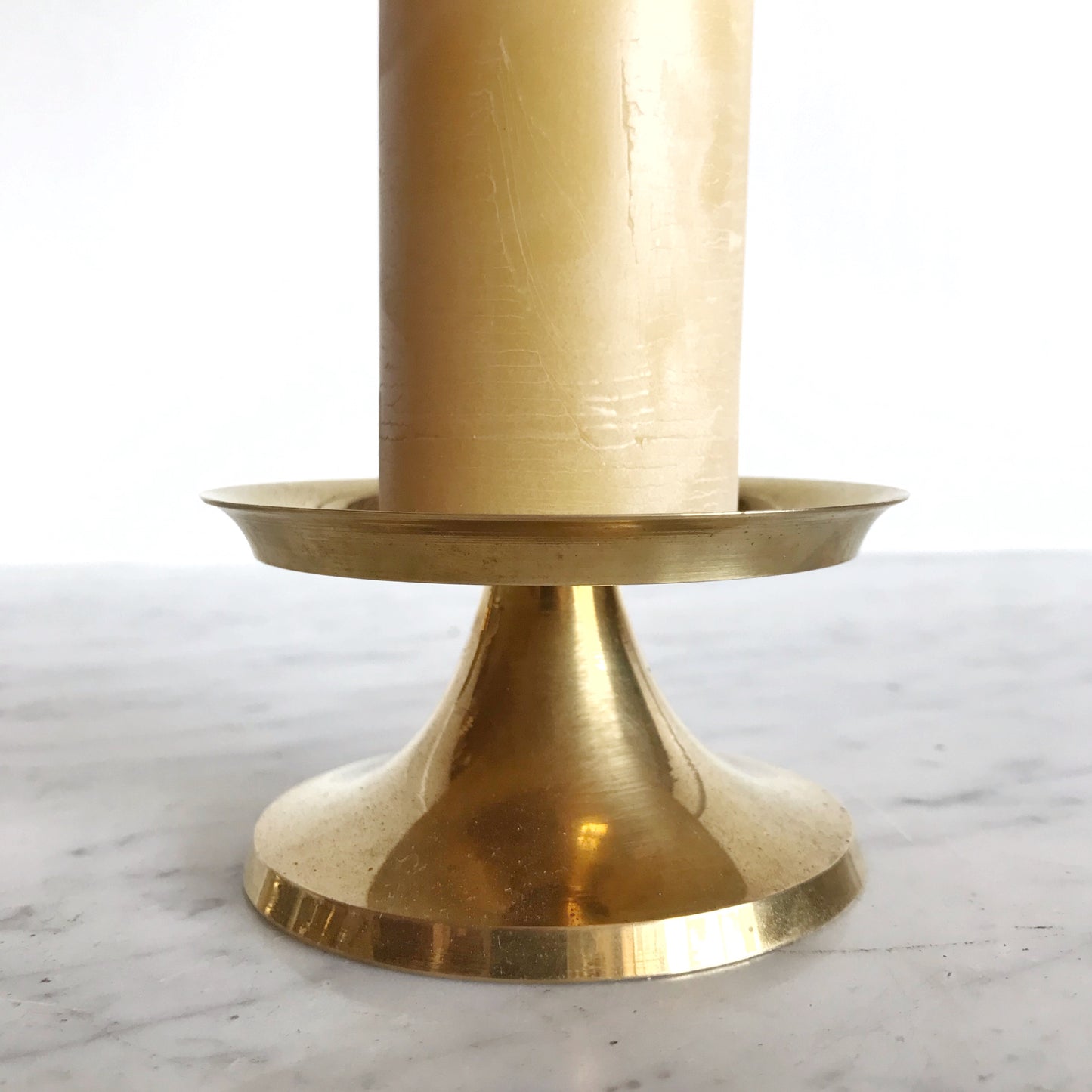 Vintage Brass Pillar Holder