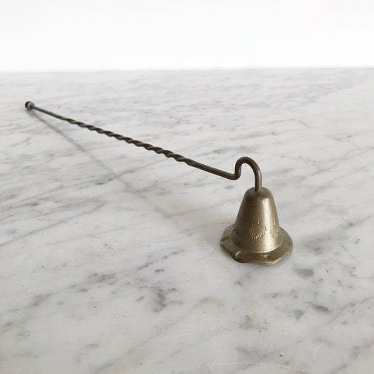 Vintage Etched Brass Candle Snuffer