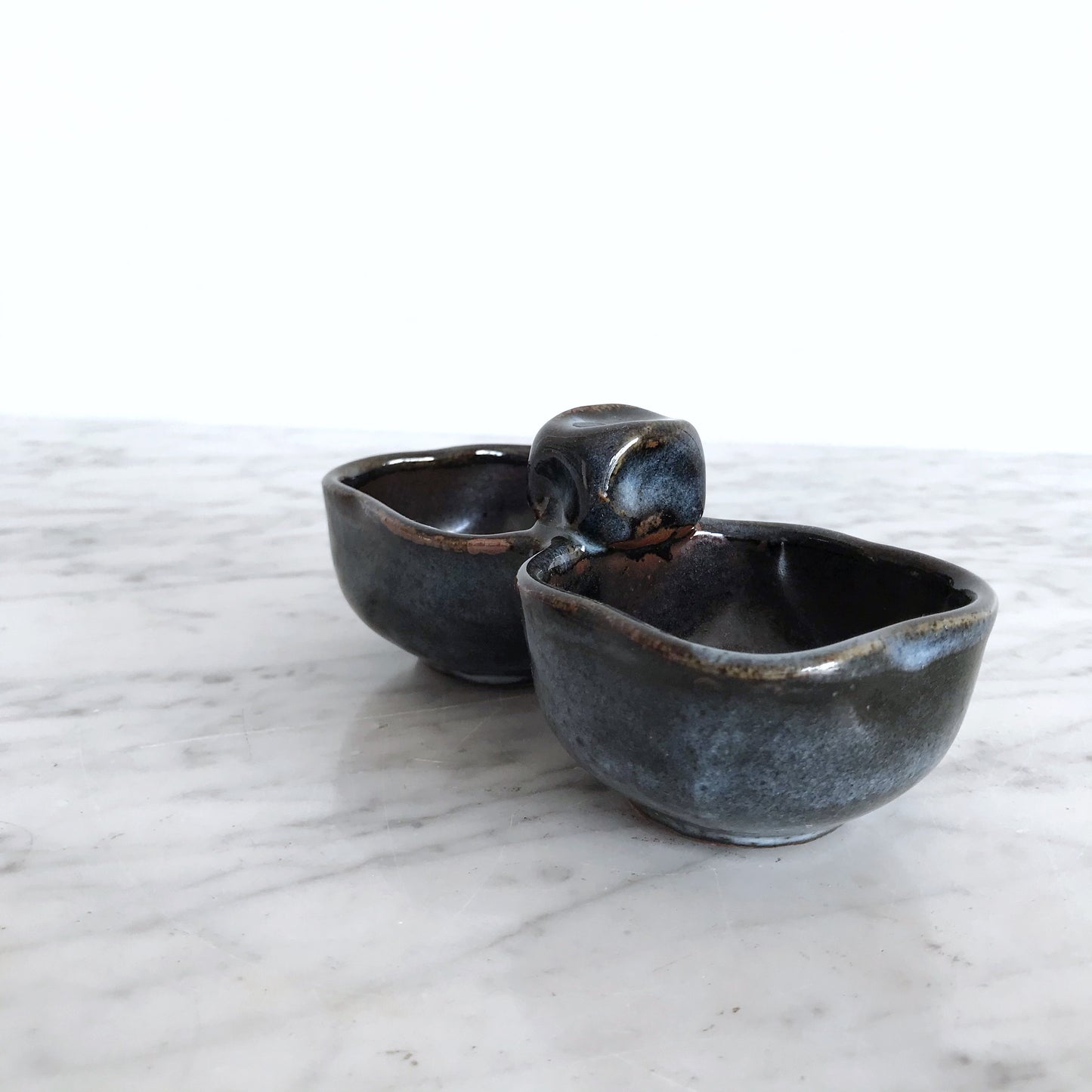 Handcrafted Stoneware Double Dish