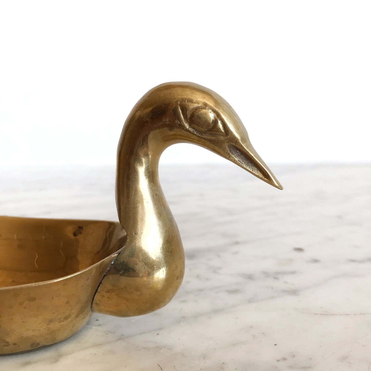 Vintage Brass Swan Dish