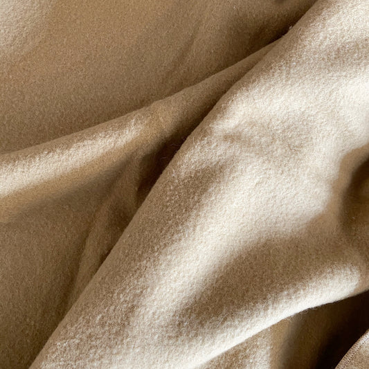 Large Vintage Faribault Woolen Mills Blanket, Camel (80 x 91)