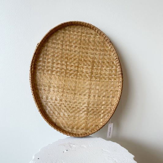 Vintage Oval Wicker Tray