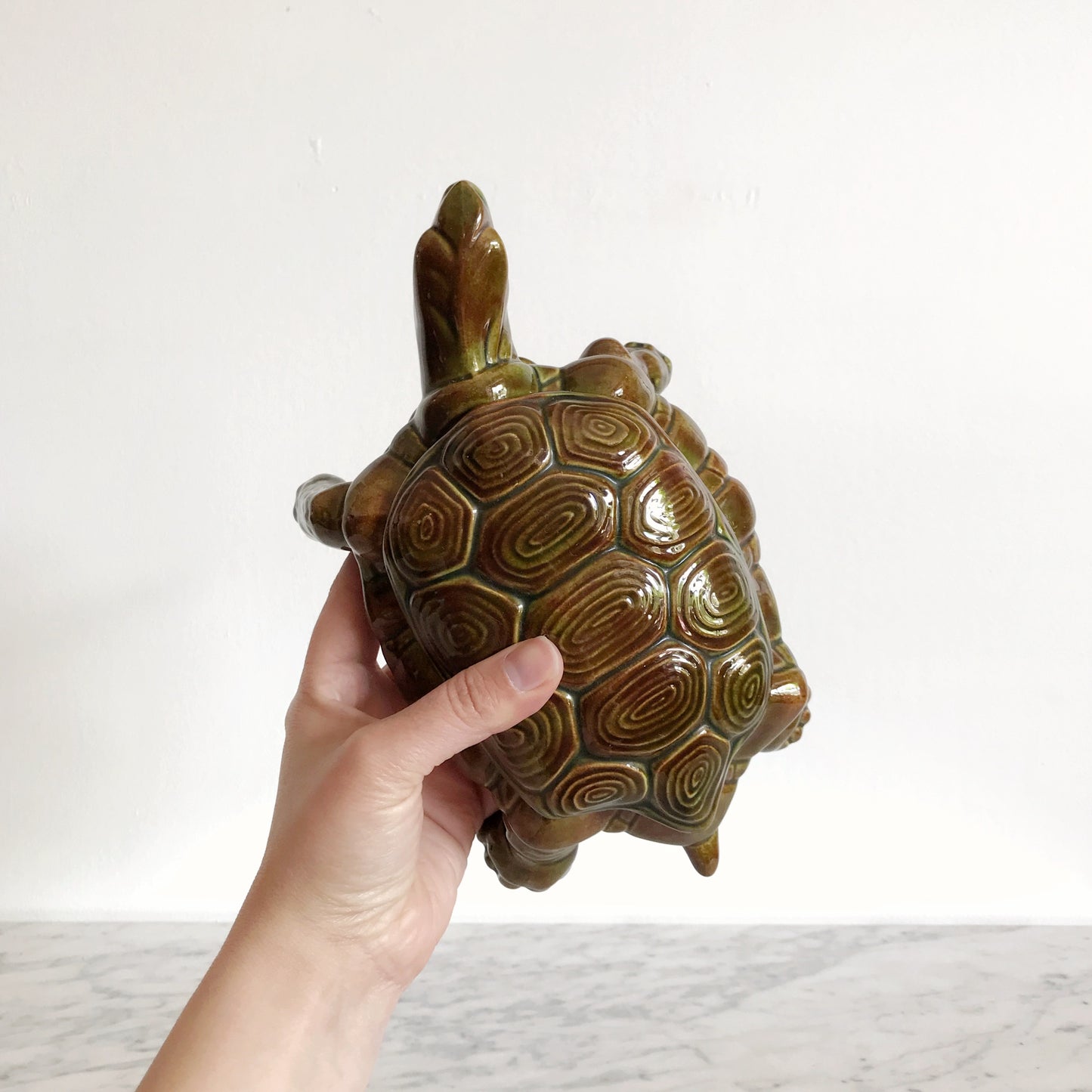 XL Vintage Ceramic Turtle Box