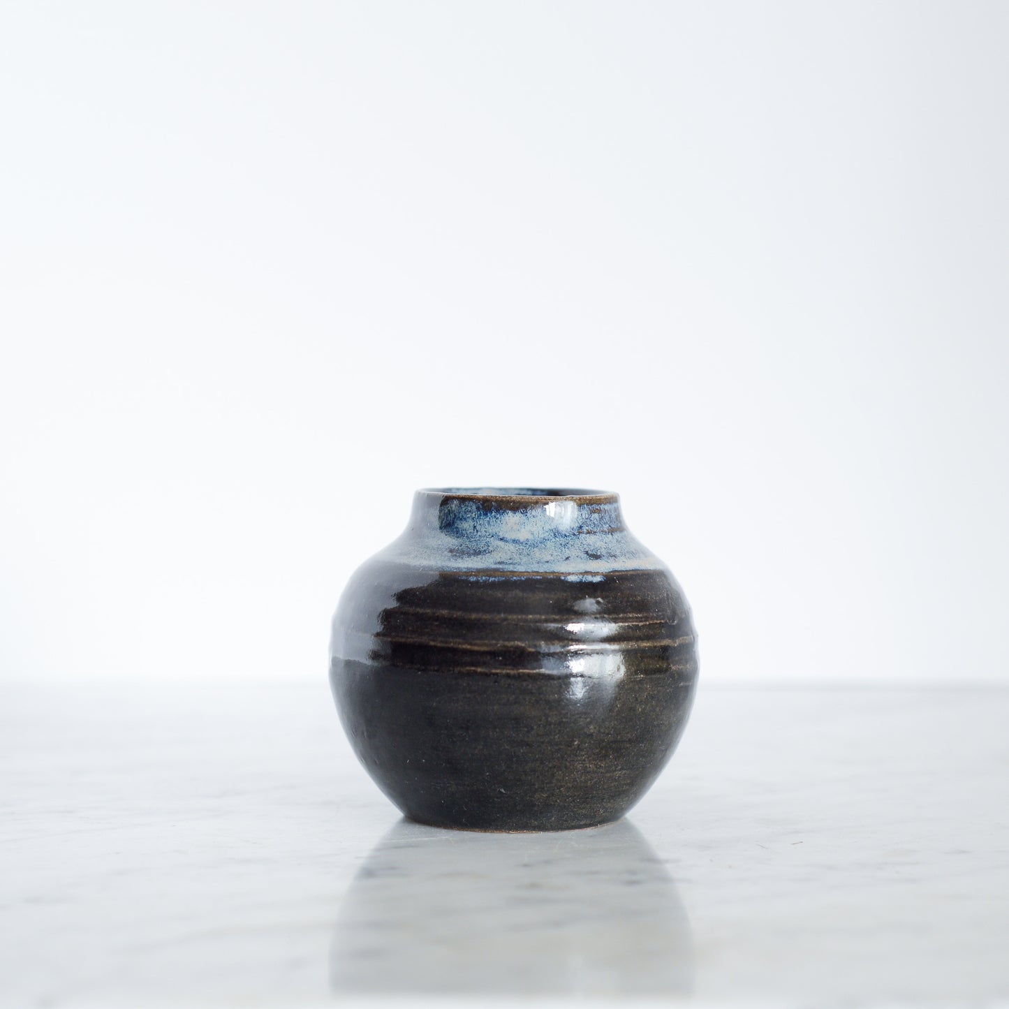 Handcrafted Stoneware Vase, Midnight Blue