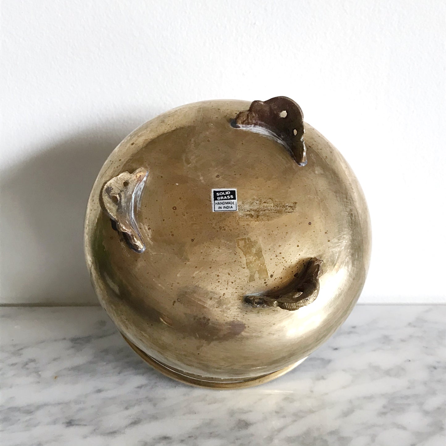 Small Vintage Brass Footed Planter