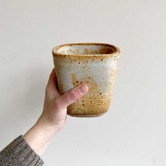 Vintage Speckled Pottery Vessel