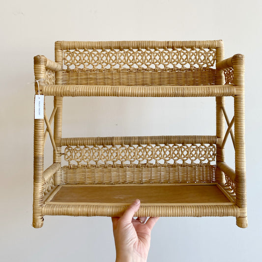 Vintage Double Wicker Shelf