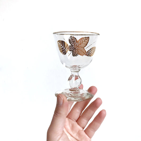 Set of 4 Vintage Gold Leaf Glasses