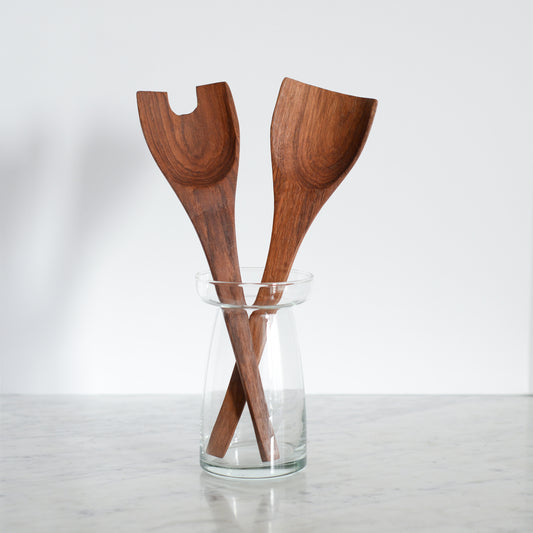 Pair of Wood MCM Serving Utensills