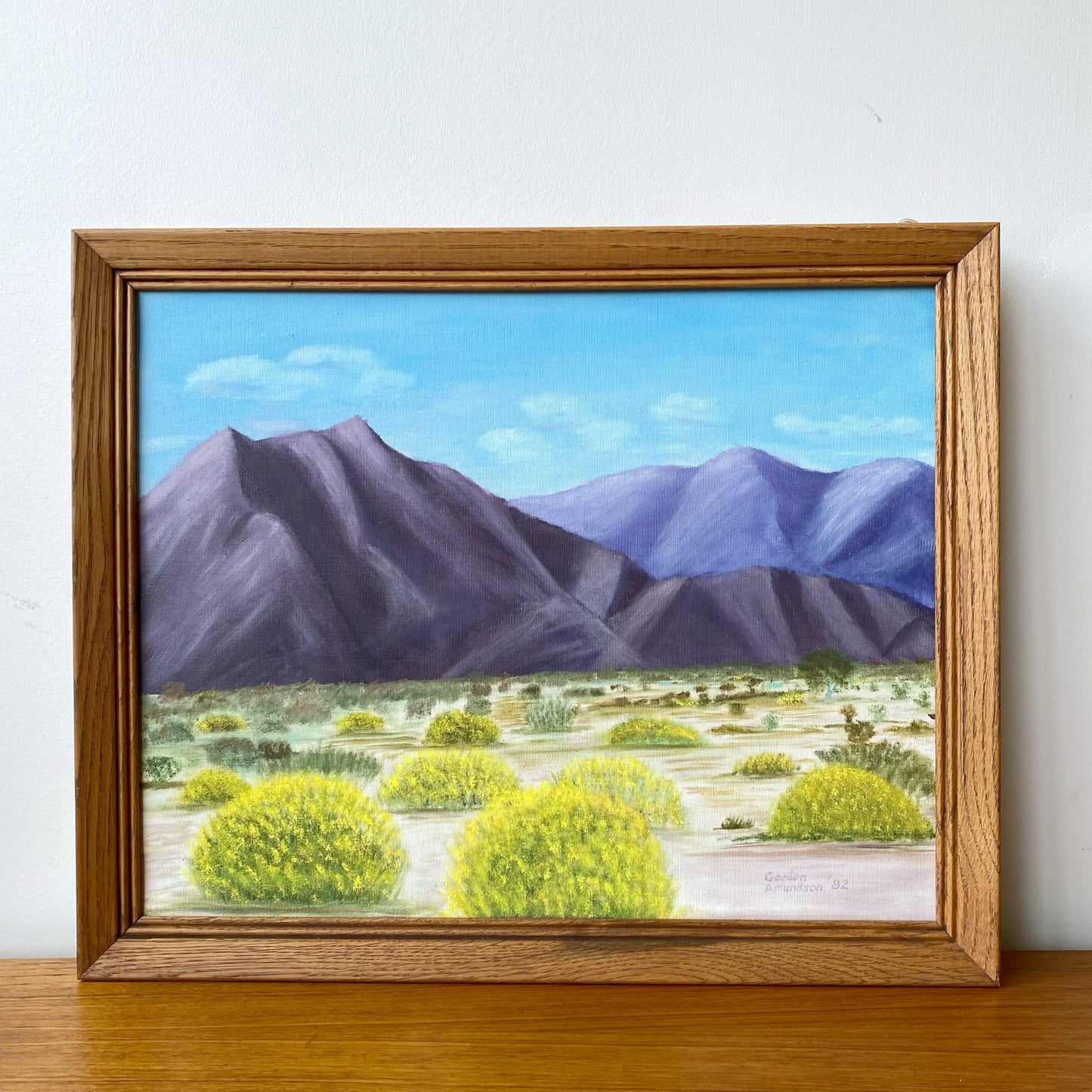 Vintage Original Mountain Landscape Painting