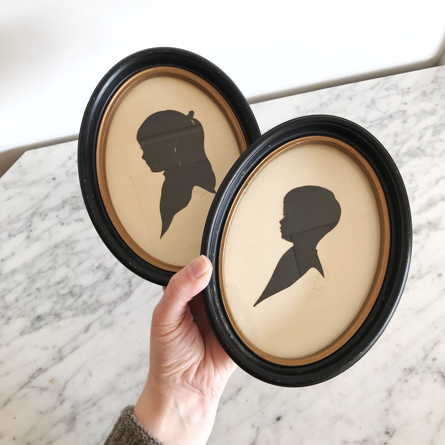 Pair of Vintage Cut-Paper Silhouette Pictures