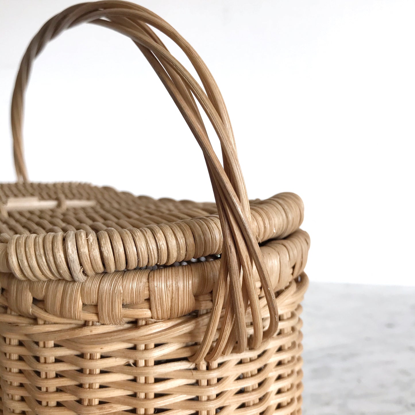 Vintage Locking Wicker Basket Purse