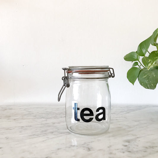 Vintage Glass “Tea” Jar